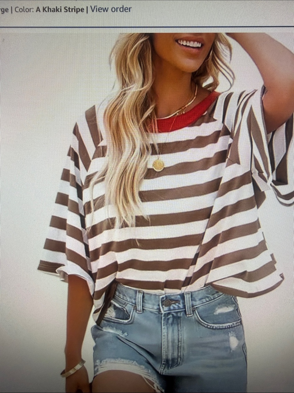 Striped women’s basic tee